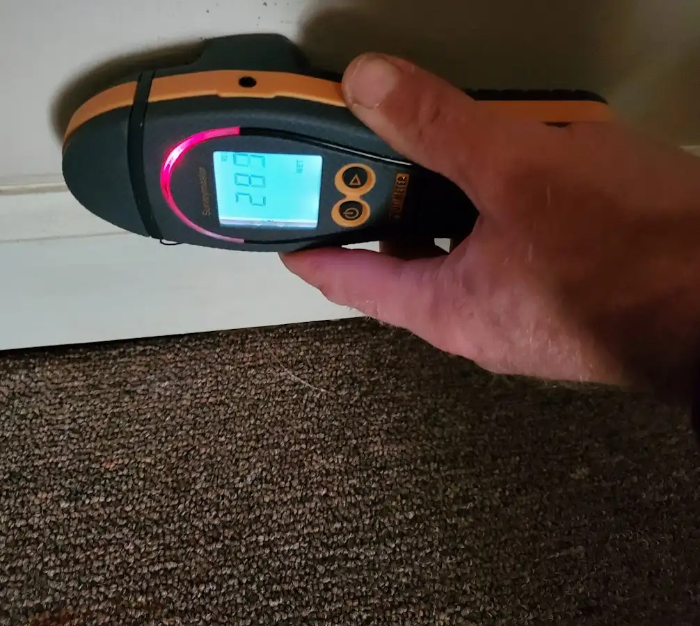 Moisture detection at baseboard during Sewage Cleanup & Sanitation in West Ocean City